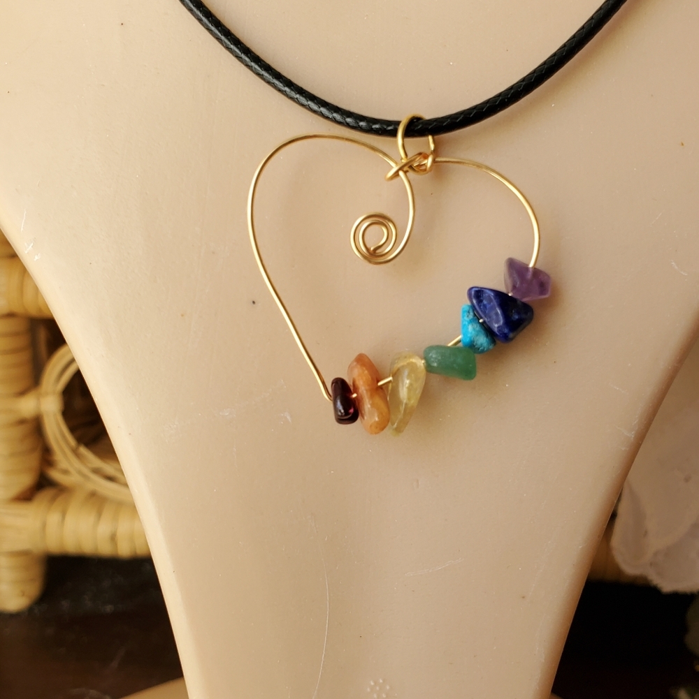 🛍️BUNDLE ONLY ITEM🛍️ Chakra Heart Pendant Necklace - Picture 5 of 7